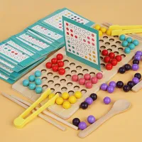 Wooden Spindle Board Beads Game With Clips, Sort By Color Folding Artistic Toys For Toddlers, Toy To Count For Children, Educational Montessori Games For Toddlers For Teaching Mathematics, Great Gift For Girls And Boys