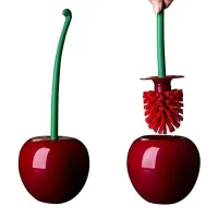 Cherry toilet whore and holder, toilet cleaning kit with long handle