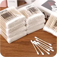 Single cotton bars with double head for cleaning ears, nose and removal of eyelash glue