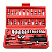 46 piece Račnová set with 1/4 socket keys"