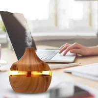 300 ml USB párásító elektromos aroma diffúzer köd fa olaj aromaterápia mini 7 LED fény otthoni iroda autó