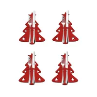 Étui à couverts de Noël - arbre 4 pcs V130