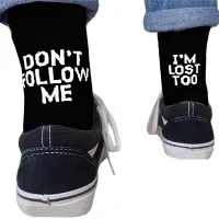 Divatos zokni a “Don't follow me + I'm lost too”