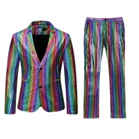 Men's Shiny Rainbow Suit