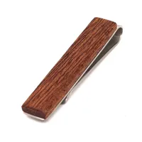 Wooden tie clip - Brown