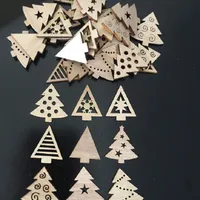 Ornamente de Crăciun din lemn, set de 50 bucăți