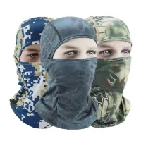 Unisex camouflage ski mask with hood and full face cover - for men and women