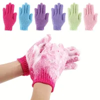 Unisex exfoliating bath gloves made of soft polyester without fragrance for deep cleaning and skin care