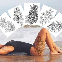 Seksowne kwiatowe tatuaże tymczasowe dla kobiet