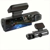 Front and interior camera - 3.16 inches, 1080P, G-sensor, night vision, cyclical recording, wide angle - DVR into the car
