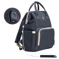 Sac à dos à langer avec port USB pour poussette