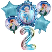 Detská modrá sada nafukovacích čísel Elsa