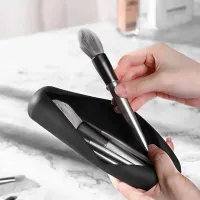 Silicone case for make-up brushes - New fashionable portable ladies holder for make-up brushes Waterproof black box for storing brushes for traveling 20cm