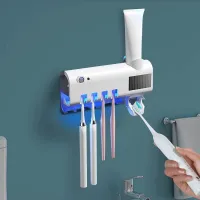 Technet Toothbrush holder with toothpaste dispenser
