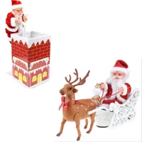 Santa Claus Christmas Children's Music Toy on the Sleigh