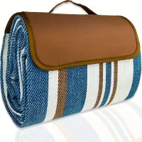 Picnic blanket 2v1 - waterproof cloaked picnic pad with storage bag - ideal for beach, camping