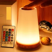 Lampe de nuit LED avec 13 couleurs et télécommande - Lampe de table tactile portable avec chargement USB