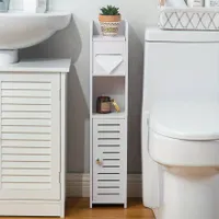 1 piece small bathroom cabinet, fold-out toilet paper shelf, free standing toilet paper holder, next to toilet storage stand for bathroom, bathroom accessories, household furniture
