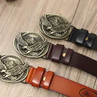 Men's belt with eagle buckle