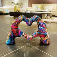 Modern Love Decoration - A Gest Finger Statue in Colors