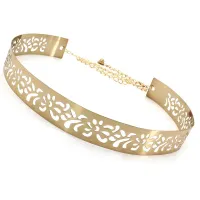 Women's patterned metal belt