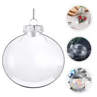 12 empty transparent balls for tree decoration - 6 and 8 cm
