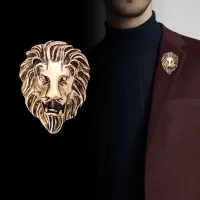 Stylish men's Artemis Lion brooch
