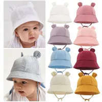 Baby hat with ears and binding - Teddy