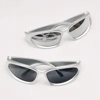 Estetické slnečné okuliare Y2K Silver Demon