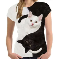 Dámské tričko s 3D potiskem kočky