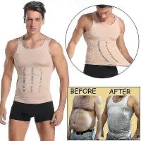 Férfi gynecomastia kompressziós ing derék tréner Ming fehérnemű Body Shaper Belly Control Underarm Posture Fitness