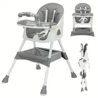 Moderní přenosná dětská jídelní židlička, nastavitelná multifunkční jídelní a hrací židle a stolek pro batolata, vysoká jídelní židle pro kojence a děti, miska na jídlo, perfektní dárek
