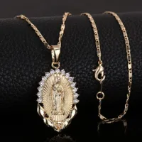 Zirkonový náhrdelník s přívěskem Panny Marie