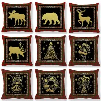 Pillow cover with Christmas motif in the form of a cartoon animal pattern in dimensions 45x45 cm