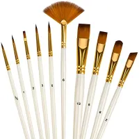 Set von 10 Nylonpinseln für Acryl-, Öl- und Aquarellmalerei