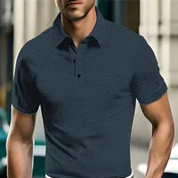 Men's Polo T-shirt, breathable, comfortable, with short sleeve and half buttoning, slim cut - summer and outdoor sports