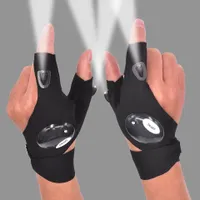 Mănuși fără degete cu LED-uri, rezistente la apă, pentru camping