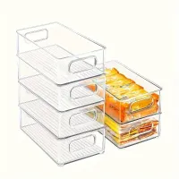 2/4/6pcs Storage boxes for fridge with transparent walls and handles