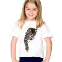 T-shirt 3D pour fille avec chat - 7 variantes