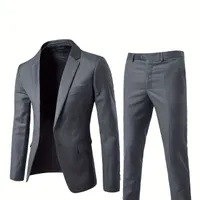 Men's two-piece suit single-row, elegant and casual, ideal for business meetings