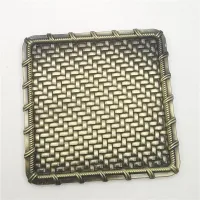 Copper coaster with knitted pattern