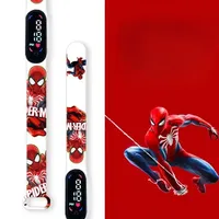 Stylish children's digital watch with pedometer and motifs of the popular Spider-man