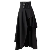 Women's asymmetrical skirt with lace-up waist