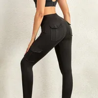 Women's Elastic Leisure Fashion Pants with Four Pockets for Exercise, Run or Yoga