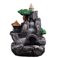 Aromalampa with flowing smoke Small decoration with smoke waterfall Stand for scented cones Cadillac with reverse smoke Scented fireplace with stone bridge motif 10 x 8.5 x 11,5 cm