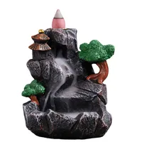 Aromalampa with running smoke Small decoration with smoke waterfall Stand for scented cones Cadillac with reverse smoke Scented fireplace with motif rocks 10,5 x 8.5 x 11,5 cm