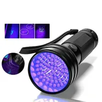 Pocket flashlight with UV light detecting spots