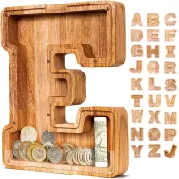 Tirelire design en forme de lettre - alphabet complet, finition en bois