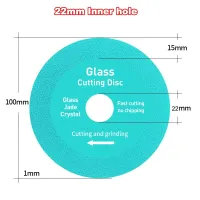 Disc de tăiere cu diamant pentru sticlă, marmură, plăci ceramice - Orificiu interior de 22 mm