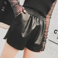 Women's elegant leather shorts